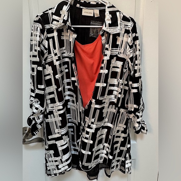 Chico’s Women’s Jacket, Black & White, Size 4 or XS, Multi-Seasonal, Lined, NWT - Picture 2 of 10